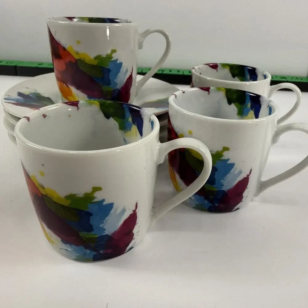 Könitz Porzellan On Colour - Flow Contemporary Espresso Demitasse Cups & Saucers